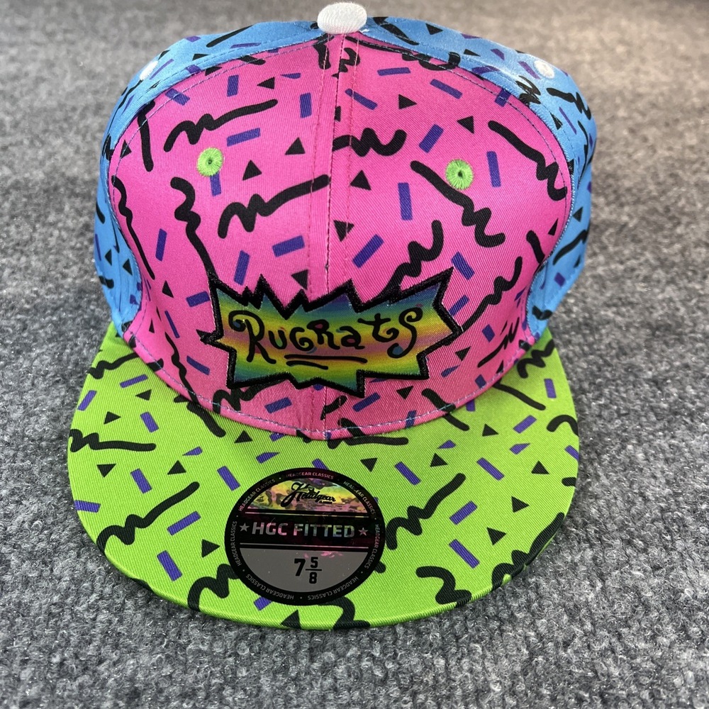 Headgear Classics Rugrats 1991 Fitted Hat Size 7 5/8 NWT 90s Neon Retro